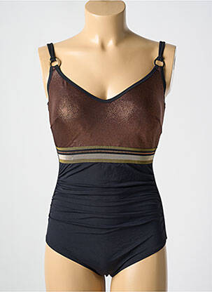 Maillot de bain 1 pièce stretch haut soutien-gorge moulé noir MIRADONNA femme