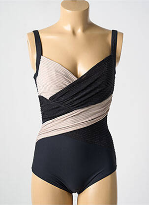 Maillot de bain 1 pièce stretch haut soutien-gorge balconnet noir MIRADONNA femme