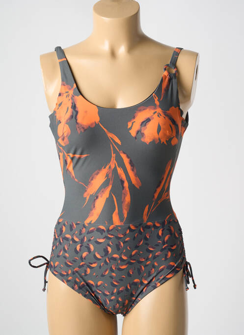 Maillot de bain 1 pièce gris MIRADONNA pour femme