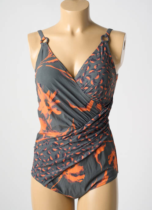 Maillot de bain 1 pièce gris MIRADONNA pour femme