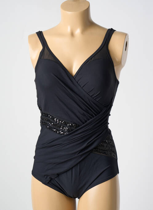 Maillot de bain 1 pièce stretch haut soutien-gorge moulé noir MIRADONNA femme