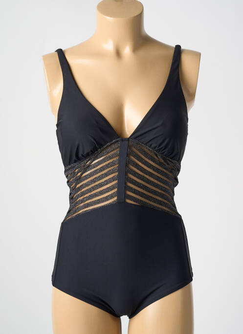 Maillot de bain 1 pièce stretch haut soutien-gorge moulé noir MIRADONNA femme