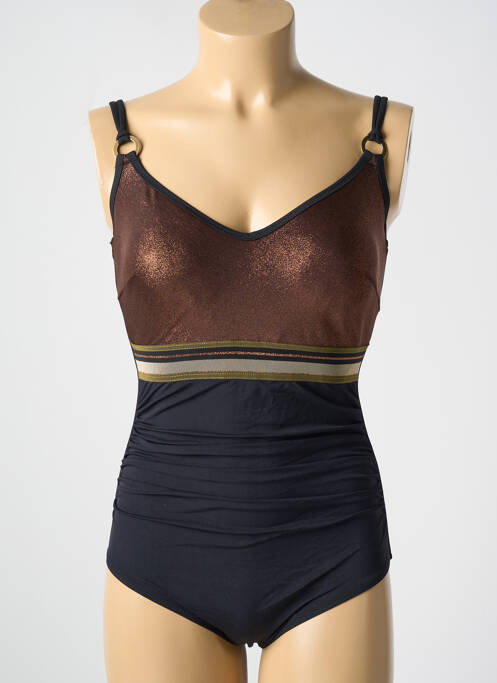 Maillot de bain 1 pièce stretch haut soutien-gorge moulé noir MIRADONNA femme