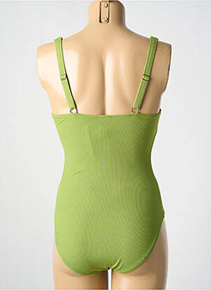 Maillot de bain 1 pièce stretch haut triangles vert CYELL femme