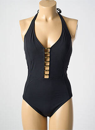 Maillot de bain 1 pièce stretch haut triangles noir AMORESSA femme