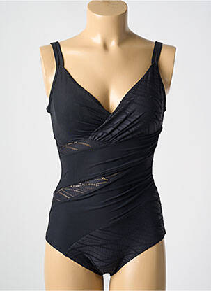 Maillot de bain 1 pièce stretch haut soutien-gorge moulé noir MIRADONNA femme
