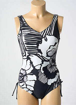 Maillot de bain 1 pièce imprimé fantaisie haut soutien-gorge moulé noir MIRADONNA femme