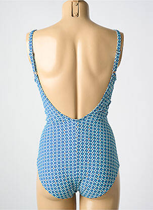 Maillot de bain 1 pièce imprimé fantaisie haut soutien-gorge moulé bleu MIRADONNA femme