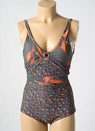 Maillot de bain 1 pièce imprimé fantaisie haut soutien-gorge moulé orange MIRADONNA femme