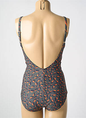 Maillot de bain 1 pièce imprimé fantaisie haut soutien-gorge moulé orange MIRADONNA femme