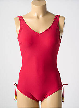 Maillot de bain 1 pièce stretch haut soutien-gorge moulé rouge MIRADONNA femme