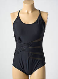 Maillot de bain 1 pièce stretch haut soutien-gorge moulé noir MIRADONNA femme