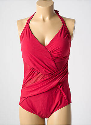 Maillot de bain 1 pièce stretch haut soutien-gorge moulé rouge MIRADONNA femme
