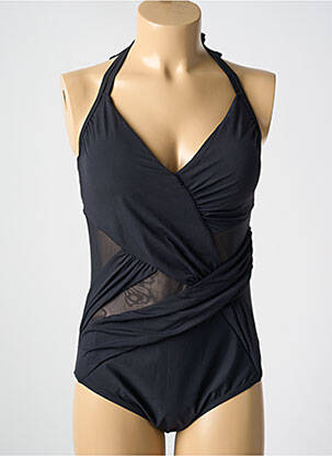 Maillot de bain 1 pièce stretch haut soutien-gorge moulé noir MIRADONNA femme