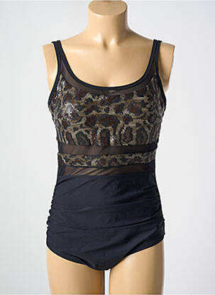 Maillot de bain 1 pièce stretch haut soutien-gorge moulé noir MIRADONNA femme