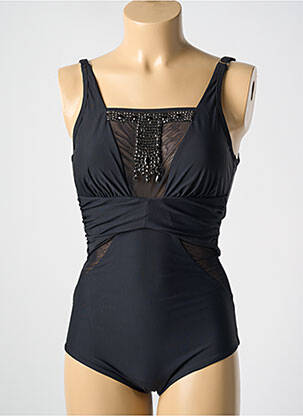 Maillot de bain 1 pièce stretch haut soutien-gorge moulé noir MIRADONNA femme