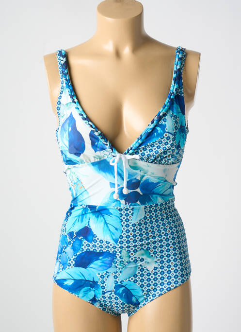 Maillot de bain 1 pièce bleu MIRADONNA pour femme