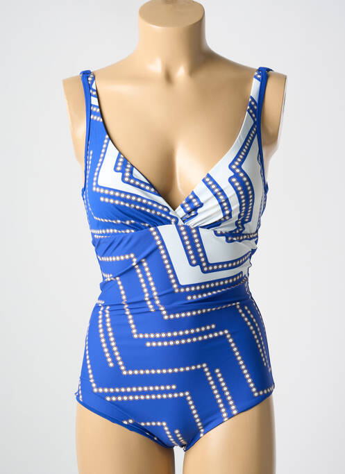 Maillot de bain 1 pièce bleu MIRADONNA pour femme