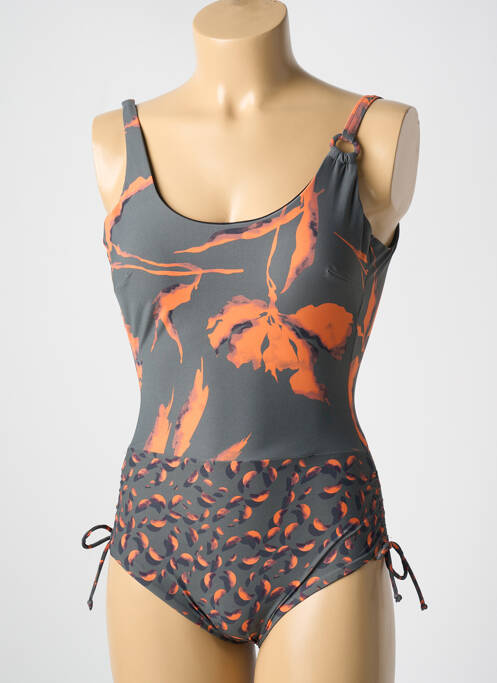 Maillot de bain 1 pièce gris MIRADONNA pour femme