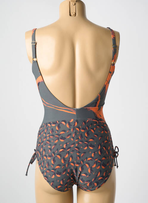 Maillot de bain 1 pièce gris MIRADONNA pour femme