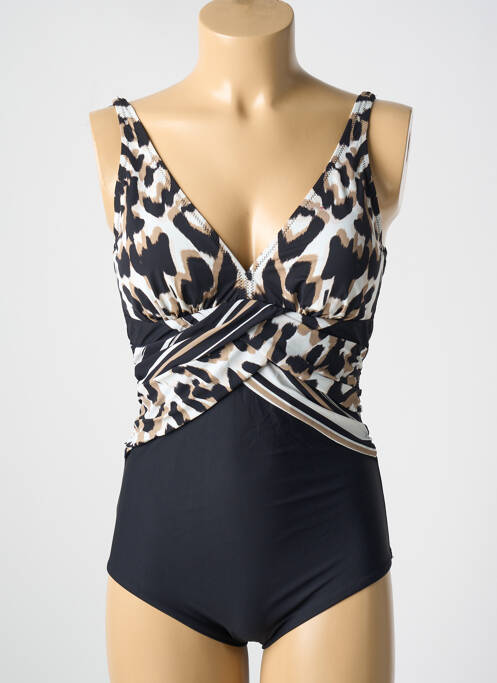 Maillot de bain 1 pièce stretch haut soutien-gorge moulé noir MIRADONNA femme