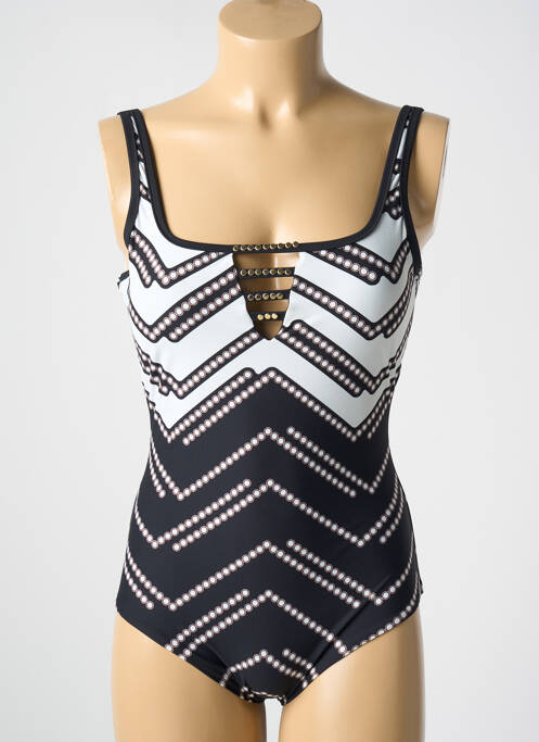 Maillot de bain 1 pièce imprimé fantaisie haut soutien-gorge moulé noir MIRADONNA femme