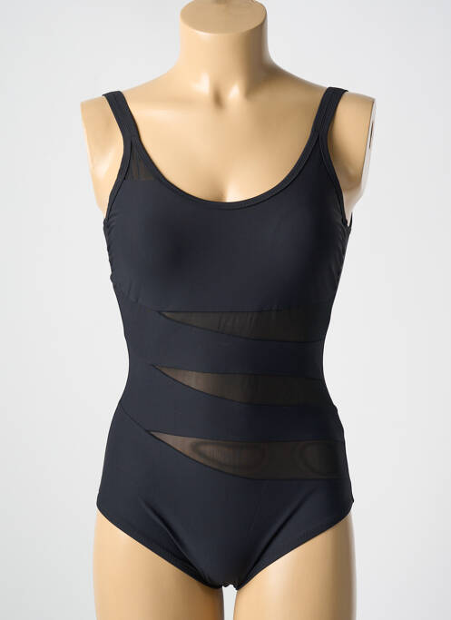 Maillot de bain 1 pièce stretch haut soutien-gorge moulé noir MIRADONNA femme