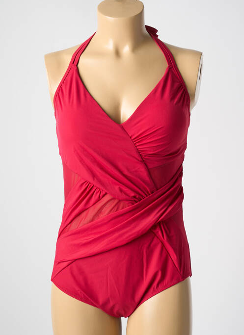 Maillot de bain 1 pièce stretch haut soutien-gorge moulé rouge MIRADONNA femme