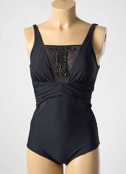 Maillot de bain 1 pièce stretch haut soutien-gorge moulé noir MIRADONNA femme