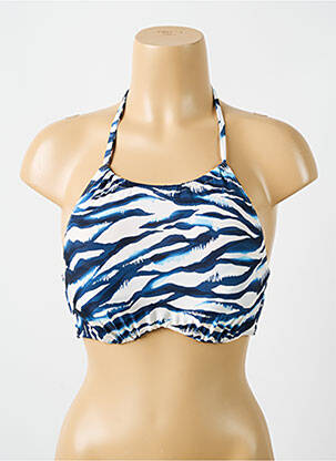 Haut de maillot de bain stretch haut soutien-gorge moulé bleu CYELL femme