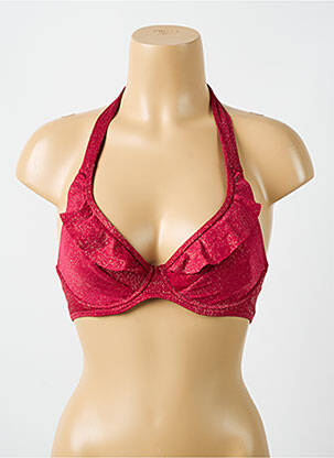 Haut de maillot de bain stretch haut soutien-gorge emboitant rouge CYELL femme