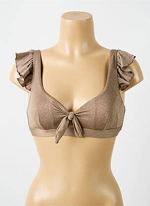 Haut de maillot de bain stretch haut soutien-gorge emboitant marron CYELL femme