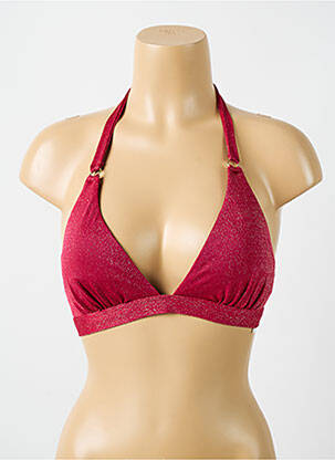 Haut de maillot de bain stretch haut soutien-gorge avec mousse de rembourrage amovible rouge CYELL femme