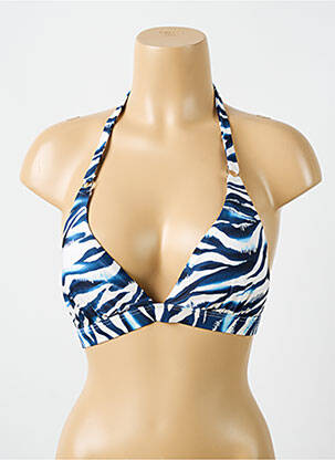 Haut de maillot de bain stretch haut soutien-gorge avec mousse de rembourrage amovible bleu CYELL femme