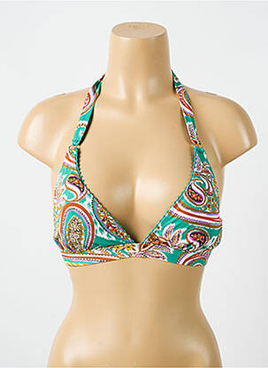 Haut de maillot de bain stretch haut soutien-gorge avec mousse de rembourrage amovible vert CYELL femme