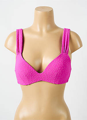 Haut de maillot de bain stretch haut soutien-gorge push-up rose CYELL femme