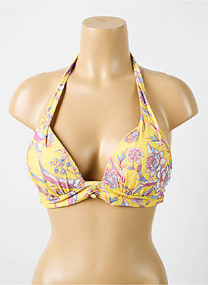 Haut de maillot de bain stretch haut soutien-gorge push-up jaune CYELL femme