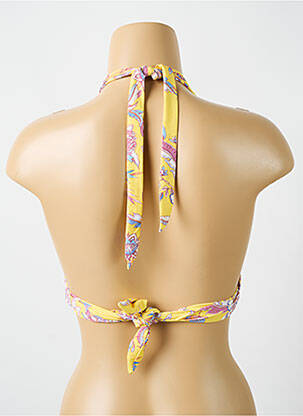 Haut de maillot de bain stretch haut soutien-gorge push-up jaune CYELL femme