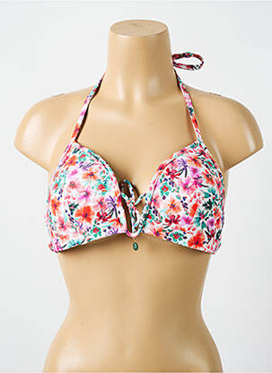Haut de maillot de bain stretch haut soutien-gorge push-up orange CYELL femme