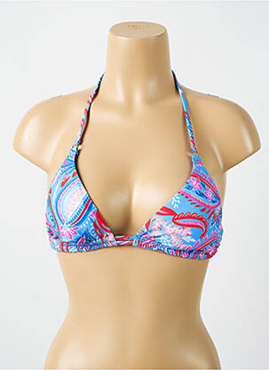 Haut de maillot de bain fermeture liens à nouer haut soutien-gorge avec mousse de rembourrage amovible bleu CYELL femme