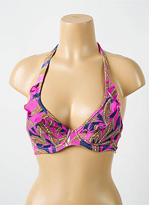 Haut de maillot de bain stretch haut soutien-gorge emboitant rose CYELL femme