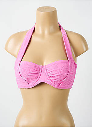 Haut de maillot de bain stretch haut soutien-gorge balconnet rose CYELL femme