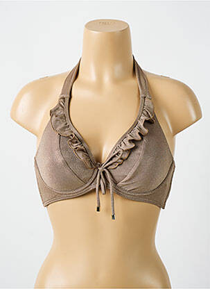 Haut de maillot de bain stretch haut soutien-gorge emboitant marron CYELL femme