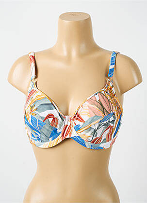 Haut de maillot de bain stretch haut soutien-gorge emboitant bleu CYELL femme