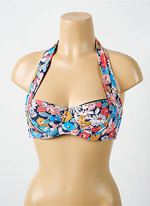 Haut de maillot de bain stretch haut soutien-gorge balconnet bleu CYELL femme