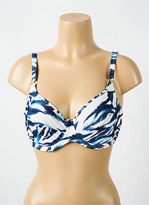 Haut de maillot de bain stretch haut soutien-gorge emboitant bleu CYELL femme