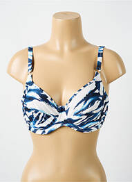 Haut de maillot de bain stretch haut soutien-gorge emboitant bleu CYELL femme