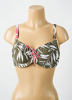 Haut de maillot de bain stretch haut soutien-gorge emboitant vert CYELL femme