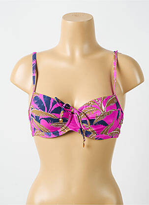 Haut de maillot de bain stretch haut soutien-gorge balconnet rose CYELL femme