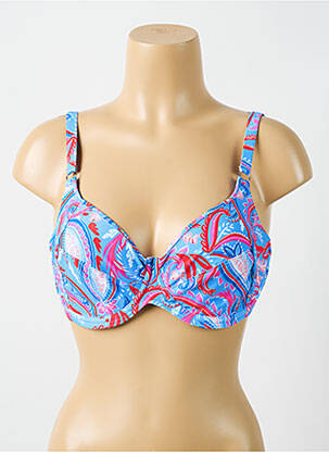 Haut de maillot de bain stretch haut soutien-gorge emboitant bleu CYELL femme